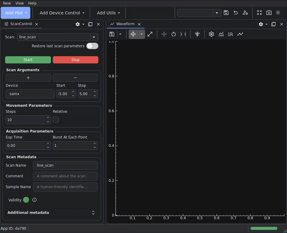 Enter scan parameters